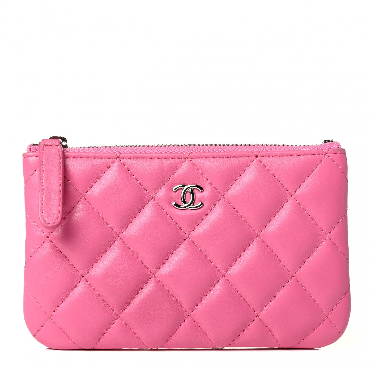 Chanel Lambskin Quilted Small Cosmetic Case Pink 1 of 6