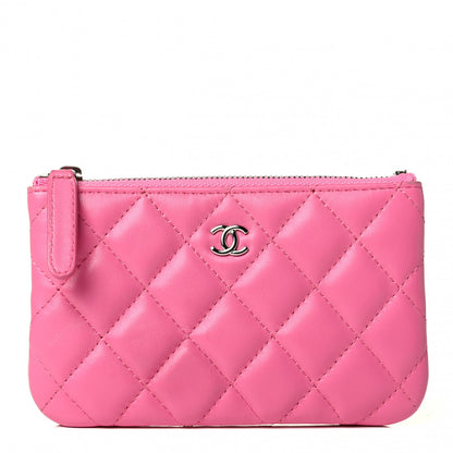 Chanel Lambskin Quilted Small Cosmetic Case Pink 1 of 6