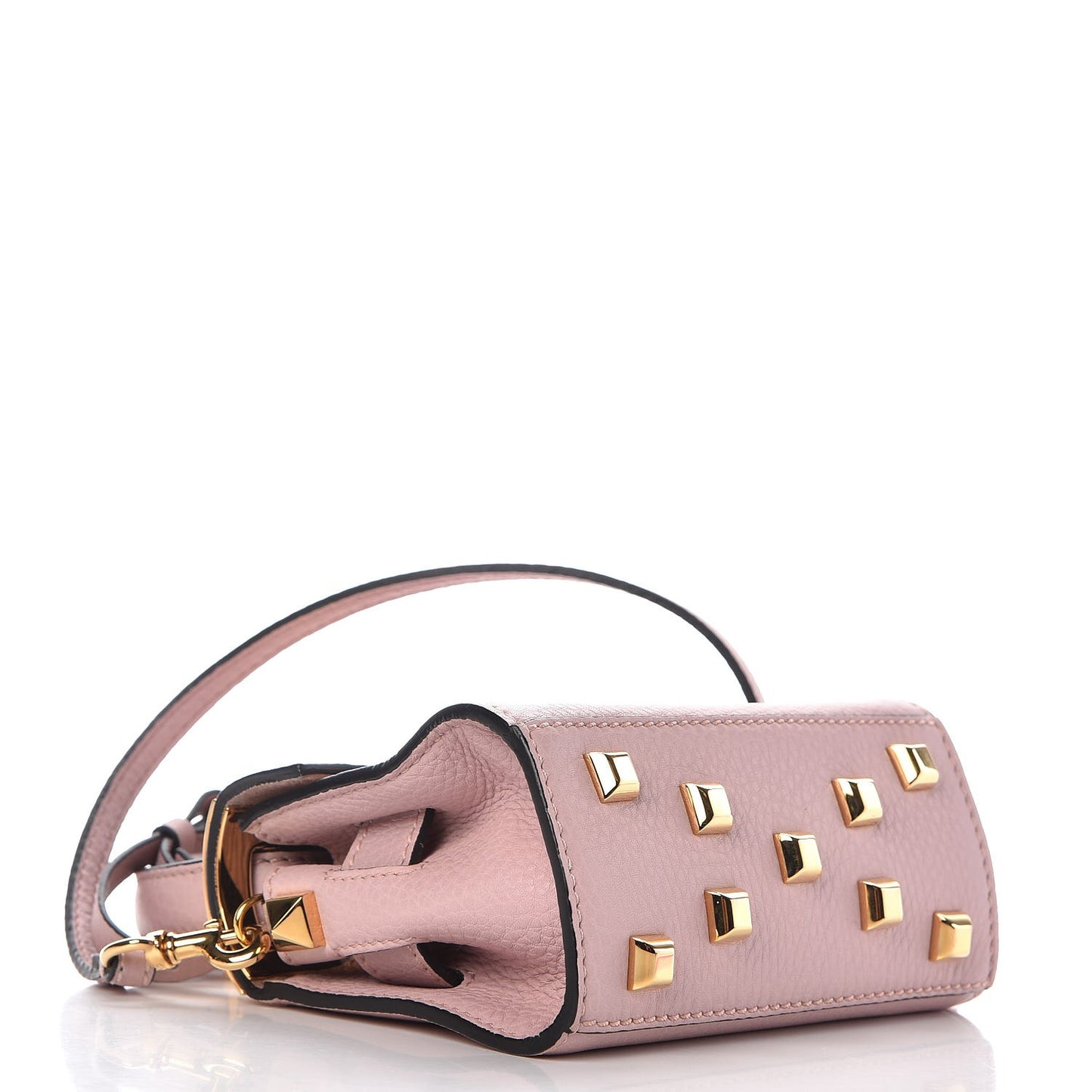 Grained Calfskin Mini My Rockstud Frame Bag Poudre