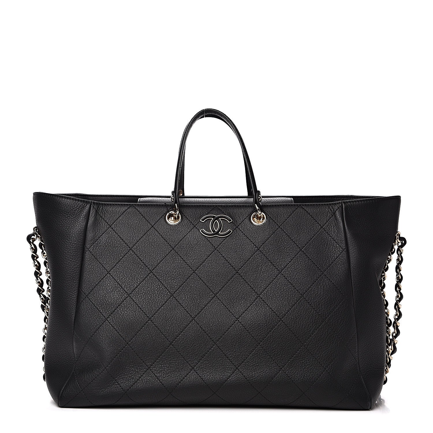 Chanel Bullskin Stitched Large Shopping Bag Black 1 of 10