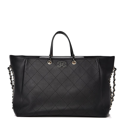 Chanel Bullskin Stitched Large Shopping Bag Black 1 of 10