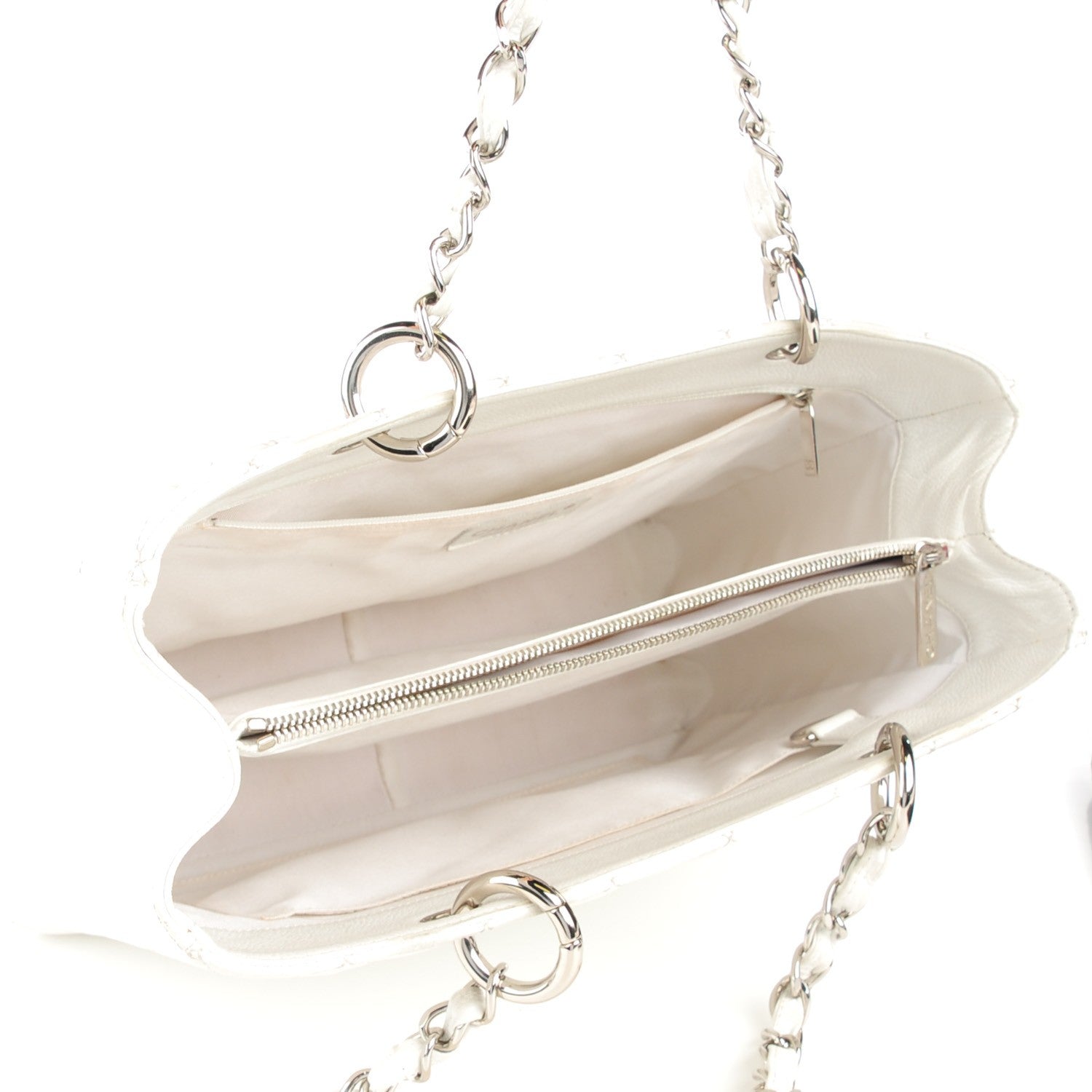 Chanel Caviar Quilted Grand Shopping Tote GST White 5 of 8