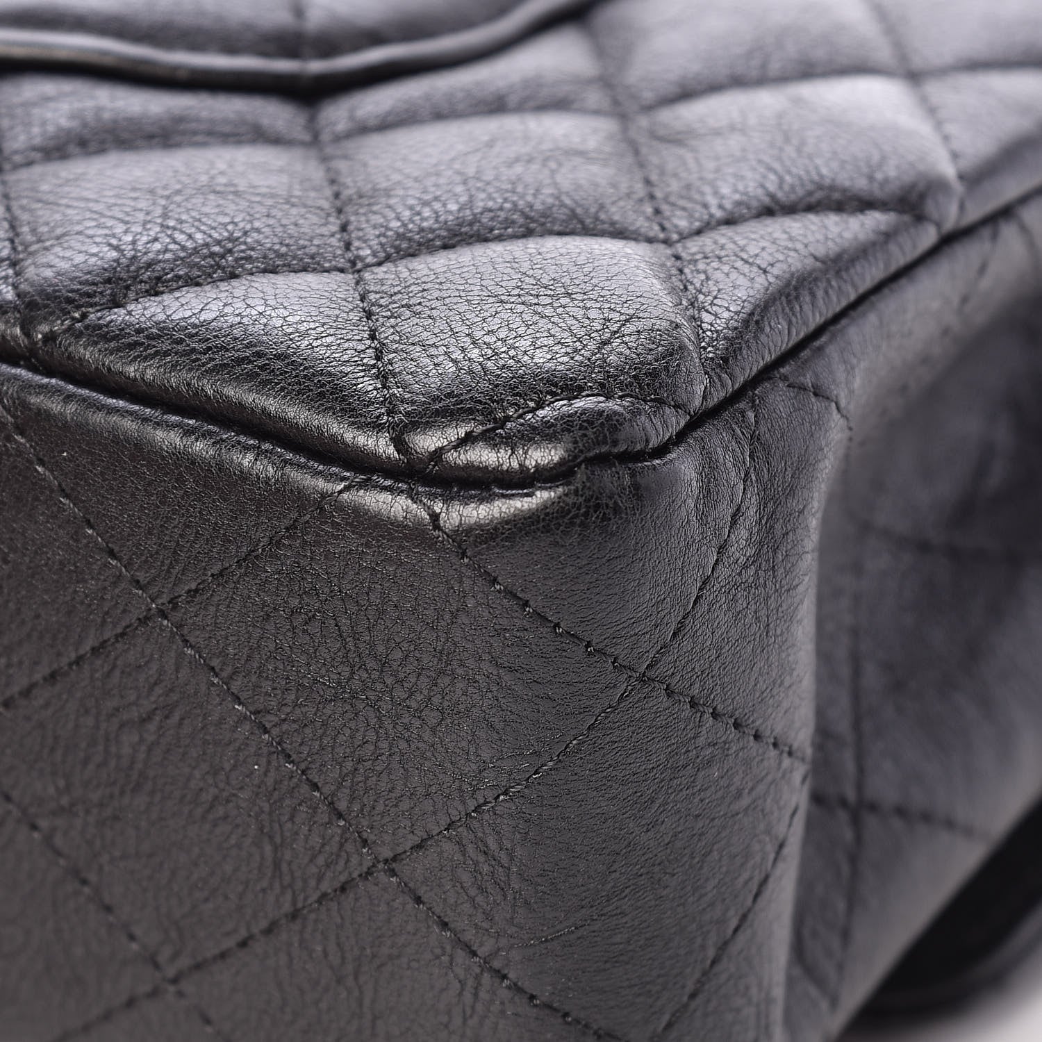 Chanel Crumpled Calfskin Quilted Medium Double Flap So Black 12 of 16