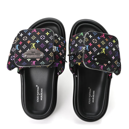 Louis Vuitton LV X TM Monogram Multicolor Pool Pillow Flat Comfort Mule 35 Black 2 of 10