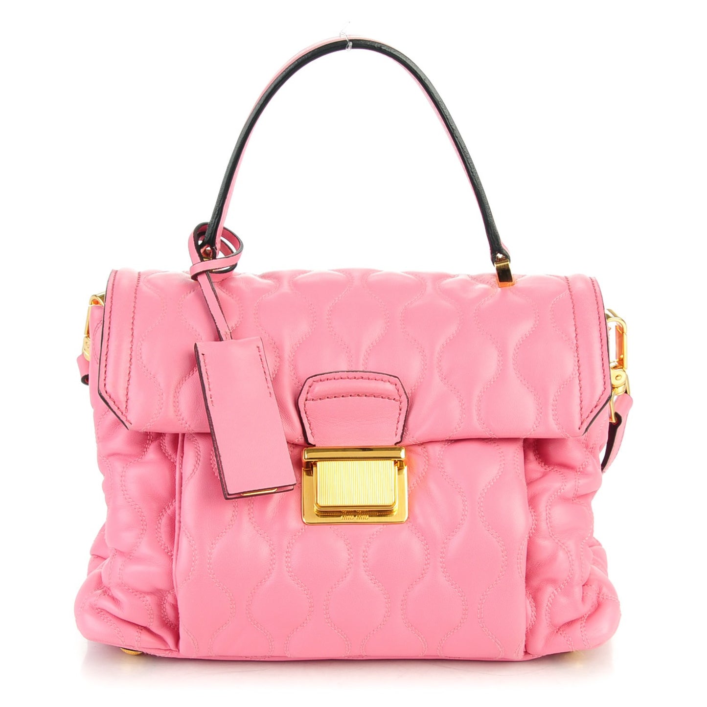 Nappa Padded Top Handle Bag Geranio