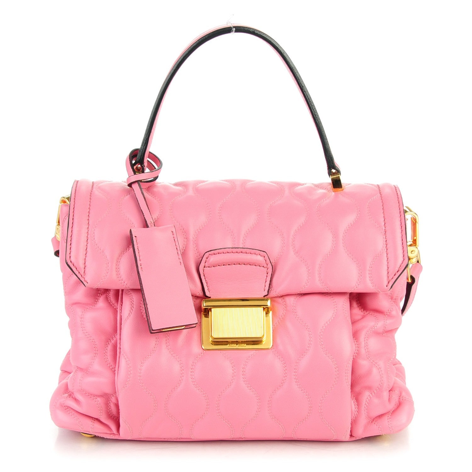 Miu Miu Nappa Padded Top Handle Bag Geranio 1 of 8