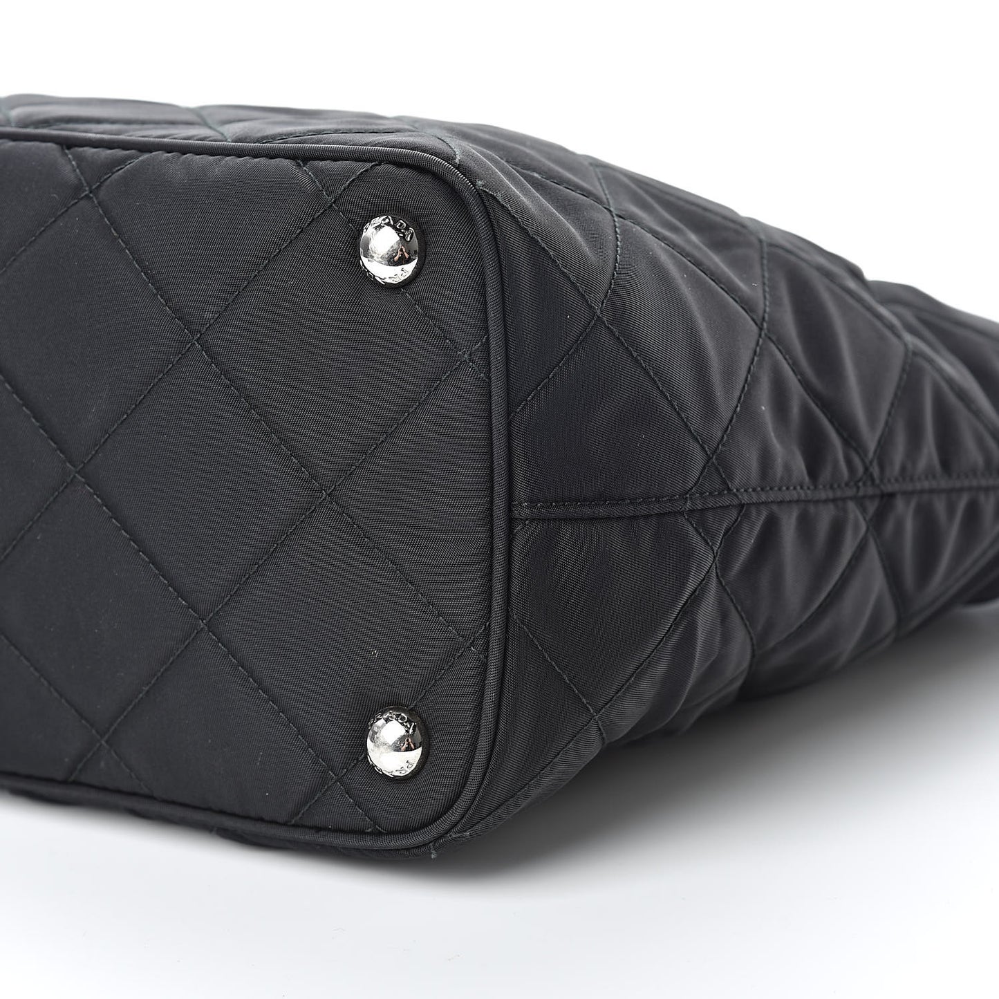 Nylon Tessuto Impuntu Quilted Shoulder Bag Black