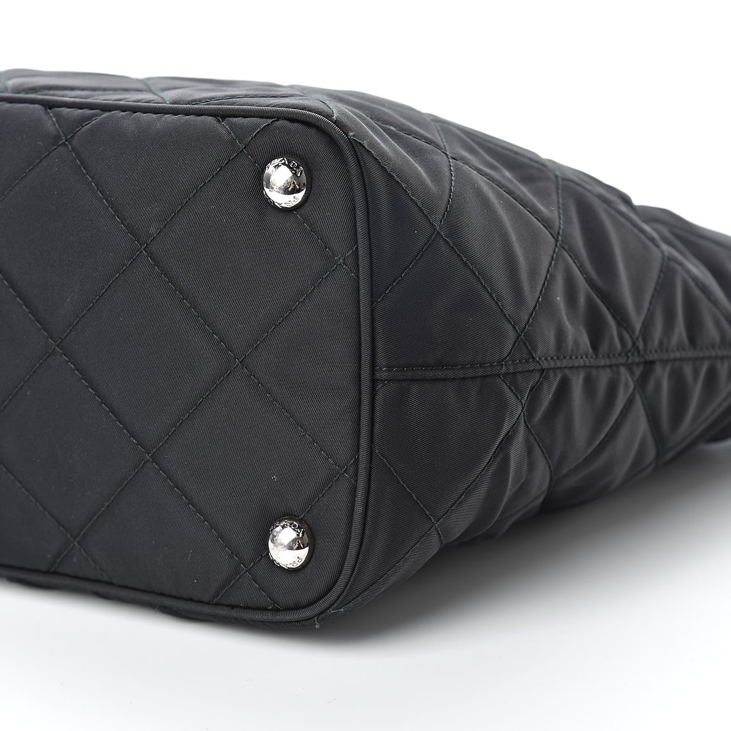 Prada Nylon Tessuto Impuntu Quilted Shoulder Bag Black 10 of 11
