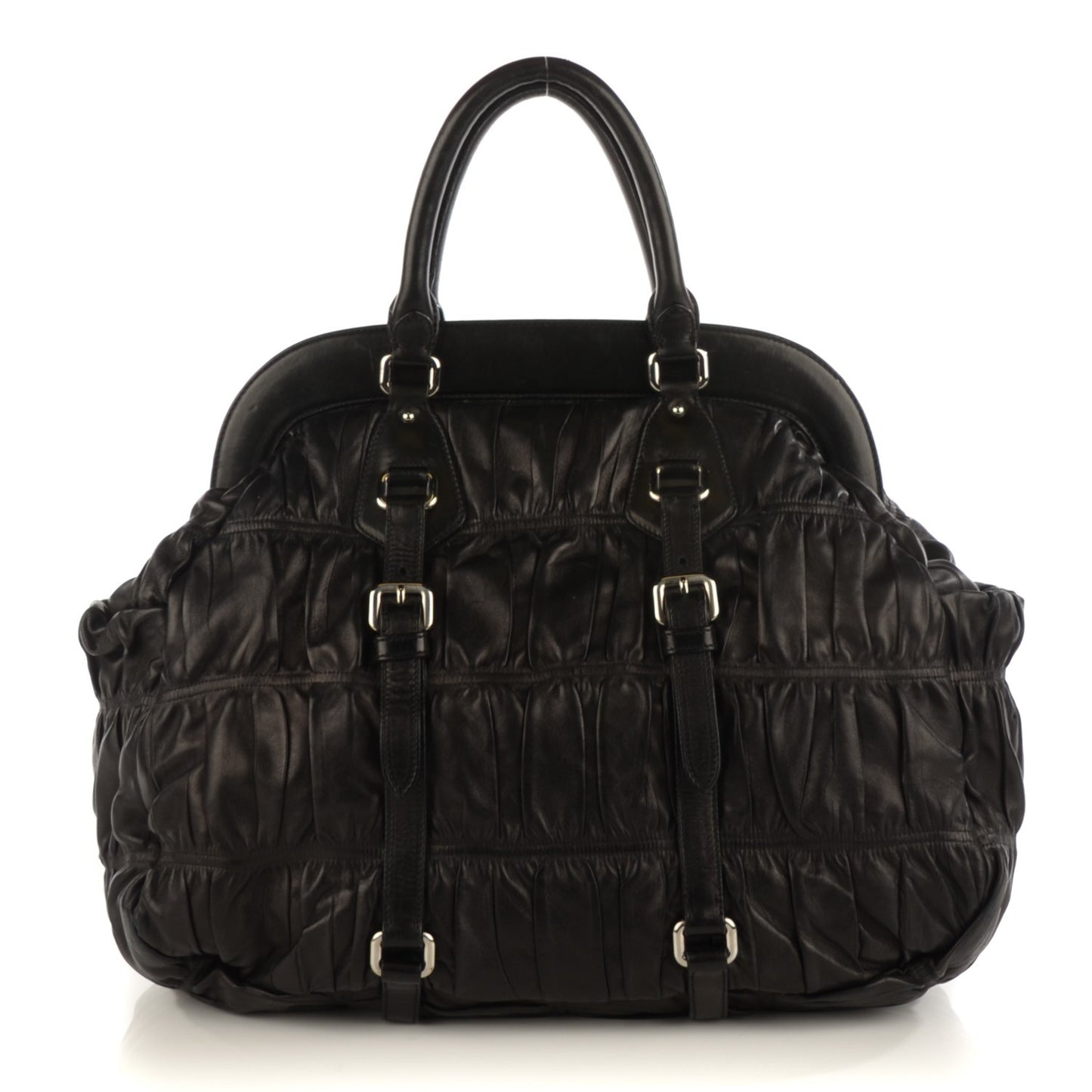 Nappa Gaufre Framed Tote Nero Black