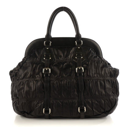Prada Nappa Gaufre Framed Tote Nero Black 1 of 8