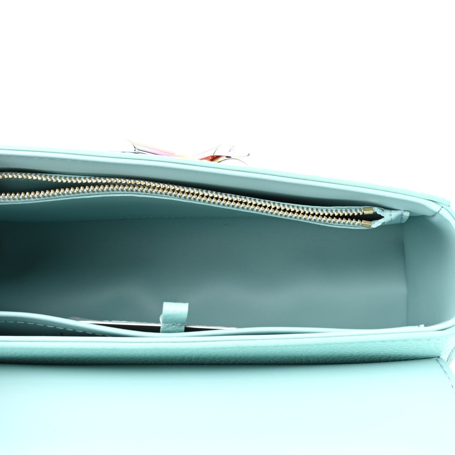 Iridescent Grained Calfskin Summer Splash Twist MM Blue