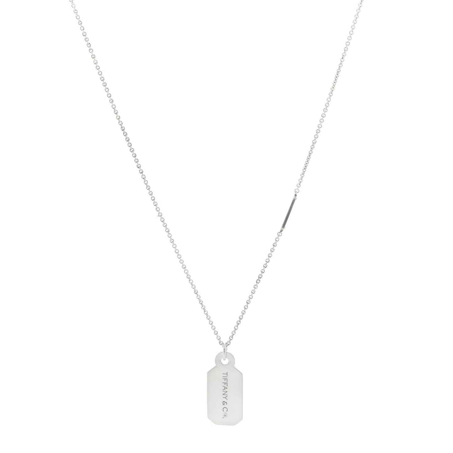 Sterling Silver Diamond Price Tag Pendant Necklace