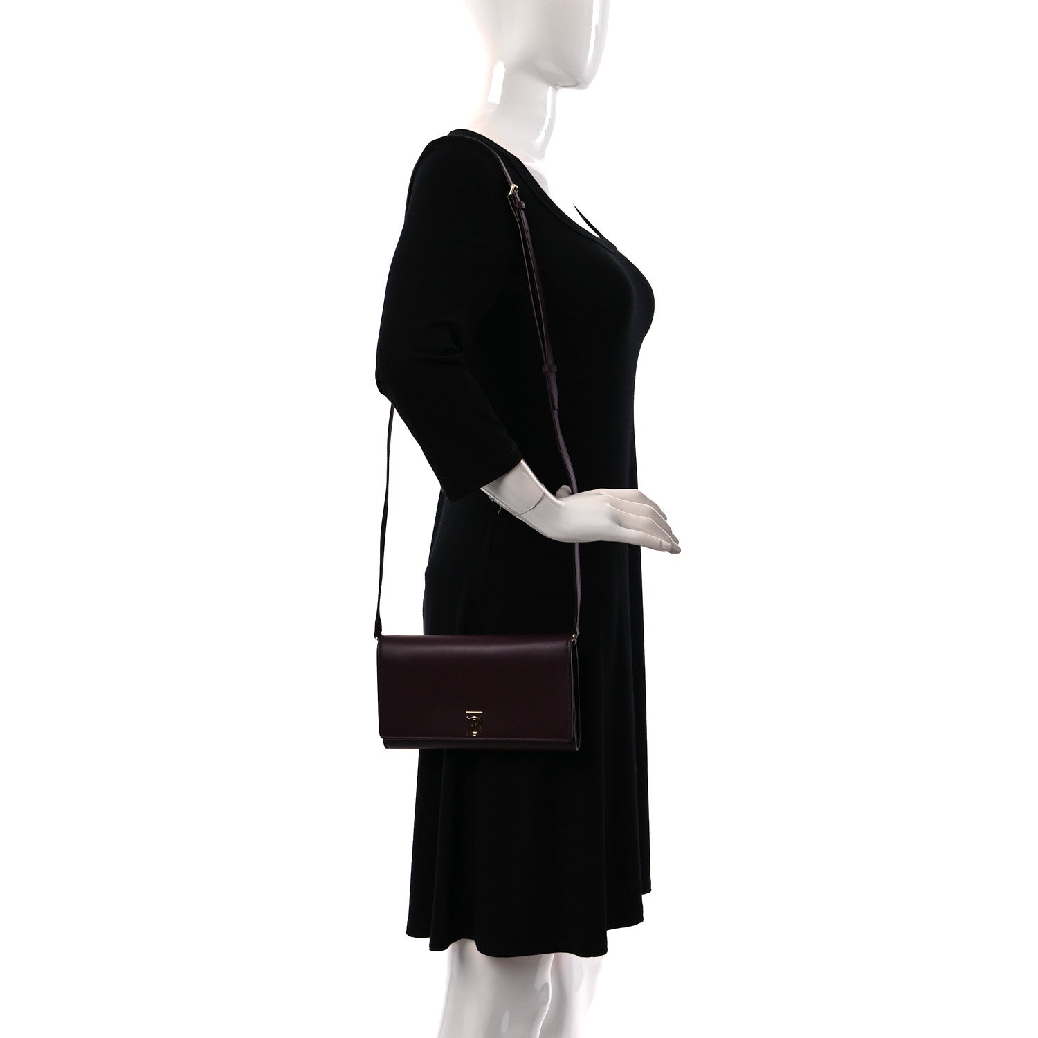 Burberry Calfskin Hannah Wallet with Detachable Strap Deep Maroon 2 of 8