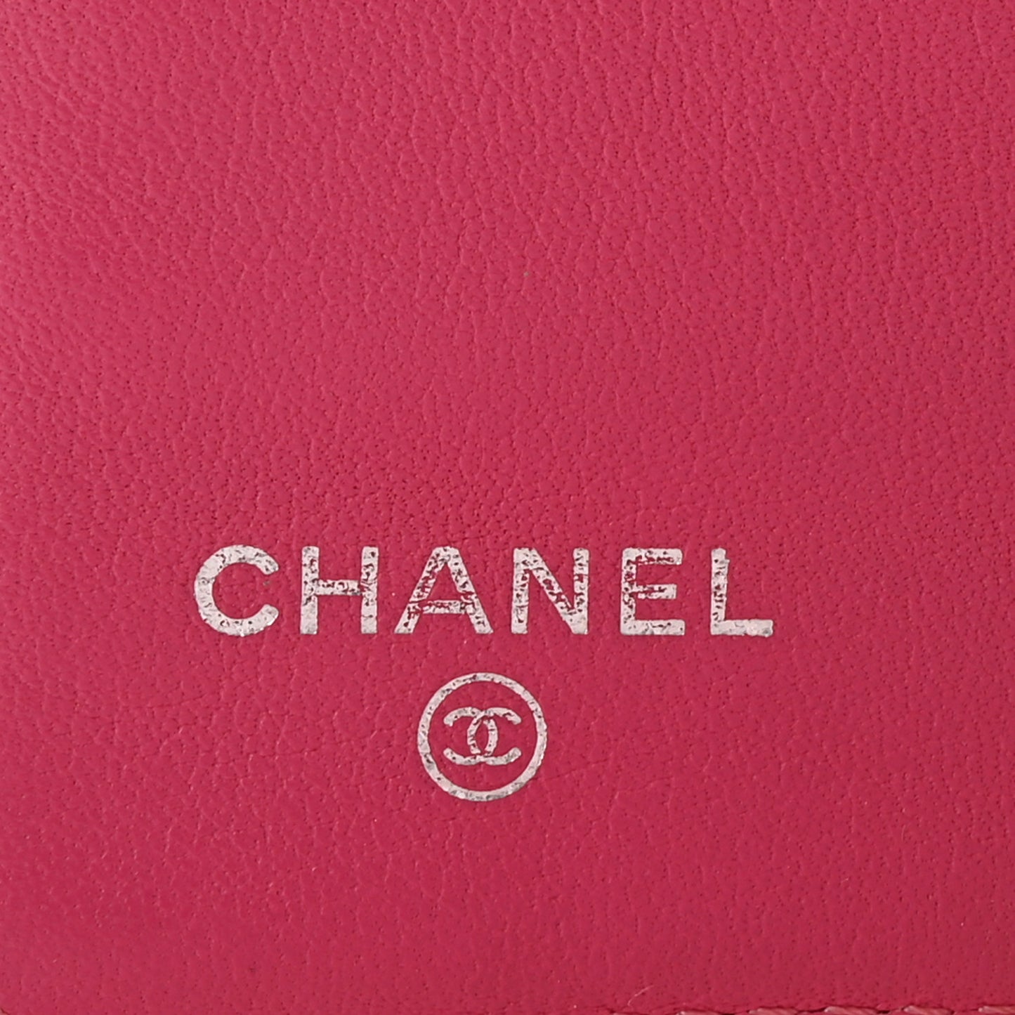 Patent Calfskin Quilted Yen Wallet Dark Pink