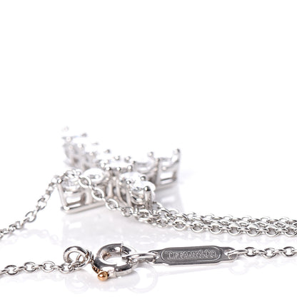 Tiffany Platinum Diamond Small Cross Pendant Necklace 6 of 6