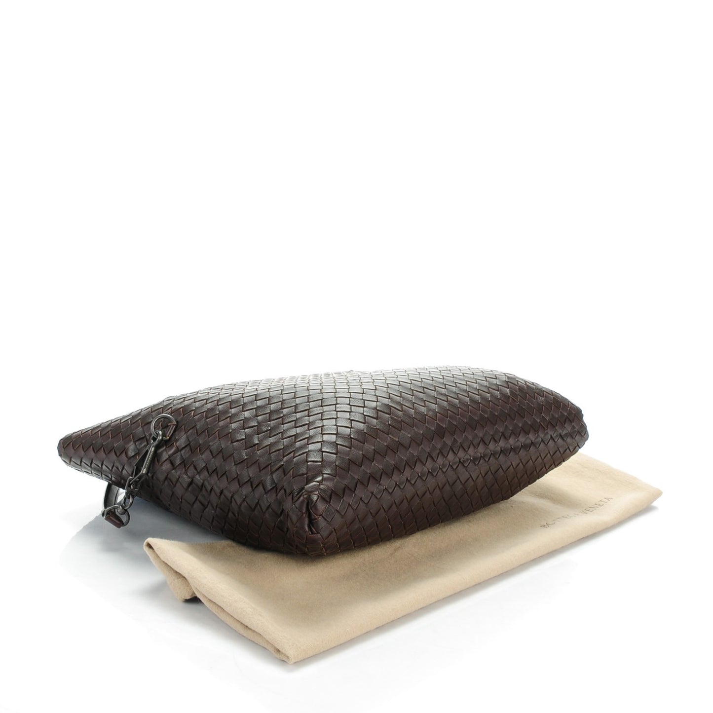 Nappa Intrecciato Fold Over Tote Ebano