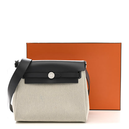 Hermes Military Toile Vache Hunter Herbag Zip Retourne 20 Ecru Bleu Glacier Ardoise 11 of 11