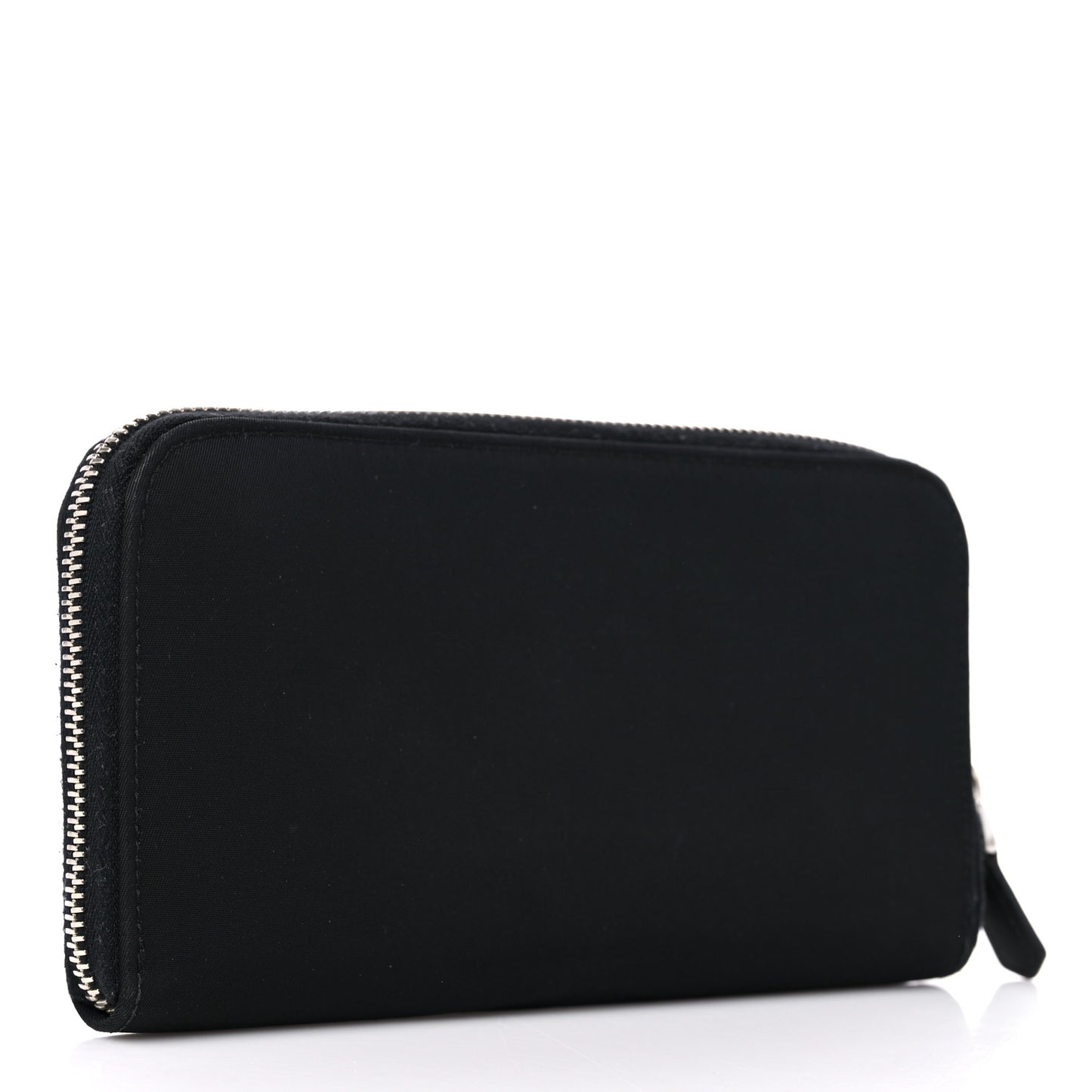 Tessuto Nylon Logo Zip Around Wallet Black