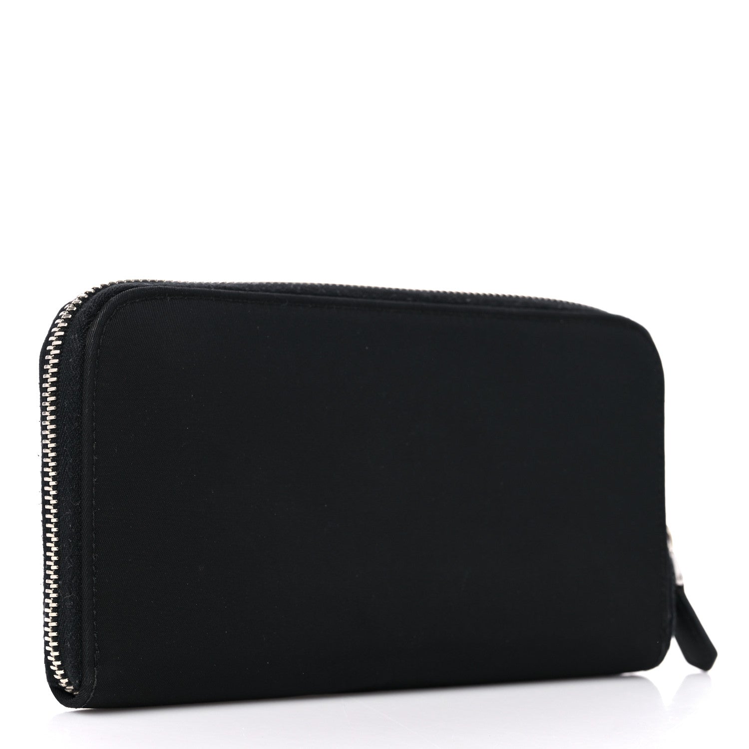 Prada Tessuto Nylon Logo Zip Around Wallet Black 3 of 10