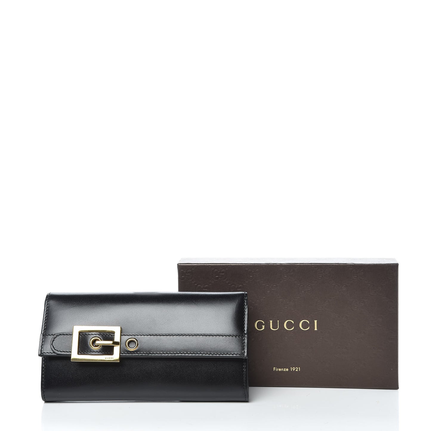 Calfskin Buckle Wallet Black