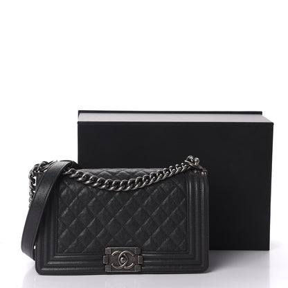 Chanel Iridescent Caviar Quilted Medium Boy Flap Black 11 of 11