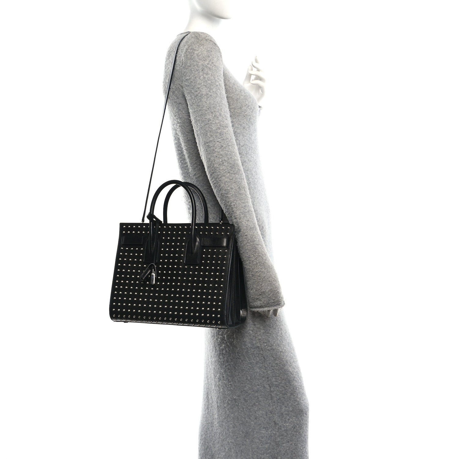 Saint Laurent Grain De Poudre Studded Nano Sac De Jour Black 2 of 10