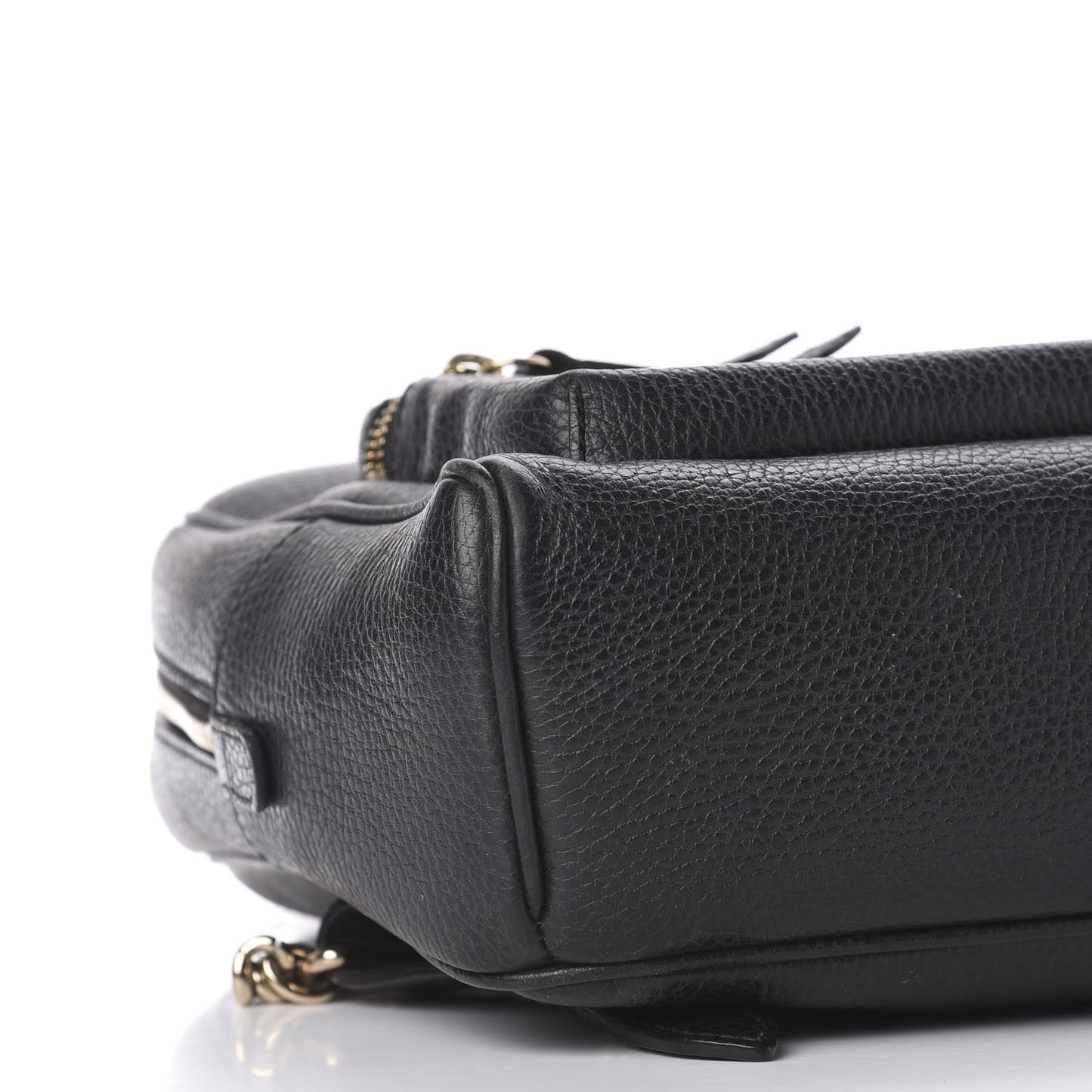 Pebbled Calfskin Soho Chain Backpack Black