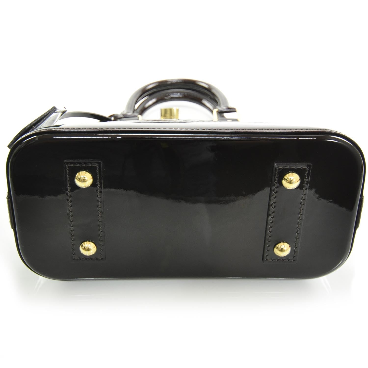 Louis Vuitton Vernis Rayures Alma BB Amarante 3 of 8
