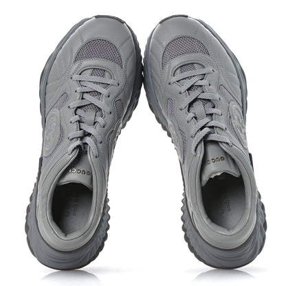 Gucci New Nappa Sombre Interlocking G Ripple Mens Platform Sneakers 11.5 Grey Sky 2 of 11