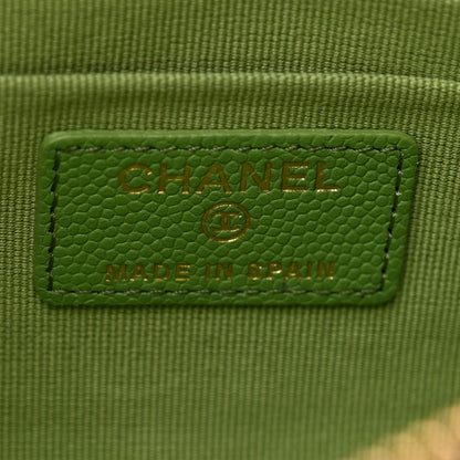 Chanel Caviar Quilted Cosmetic Case Green 6 of 10