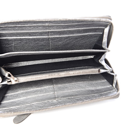 Balenciaga Agneau Giant 12 Silver Hardware Continental Zip Around Wallet Gris Aluminum 5 of 9