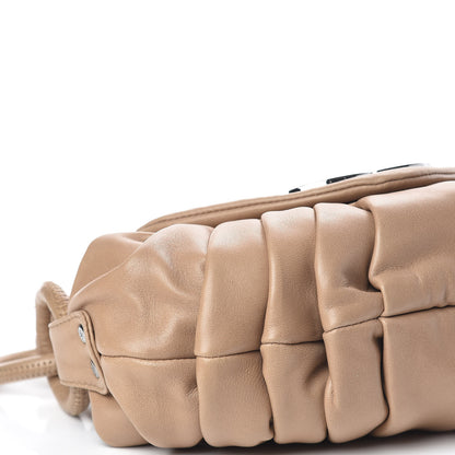 Chanel Lambskin Pleated CC Shoulder Bag Dark Beige 8 of 14