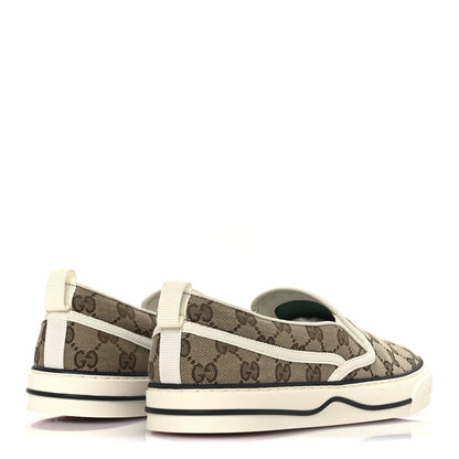 Gucci GG Monogram Mens 1977 Tennis Slip On Sneakers 8.5 Beige Ebony Mystic White 5 of 10