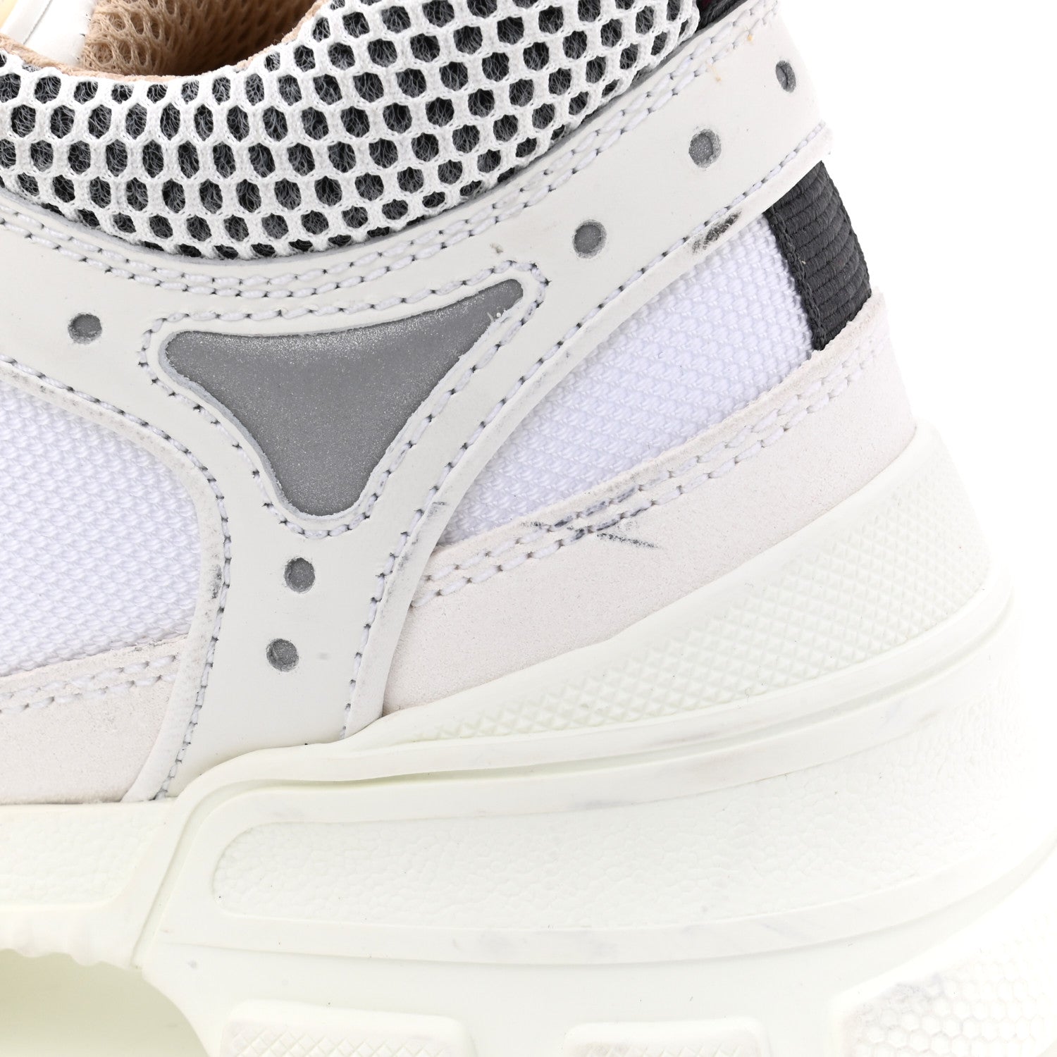 Gucci X SEGA Mesh Calfskin Suede Womens Flashtrek Sneakers 35 Great White 9 of 9