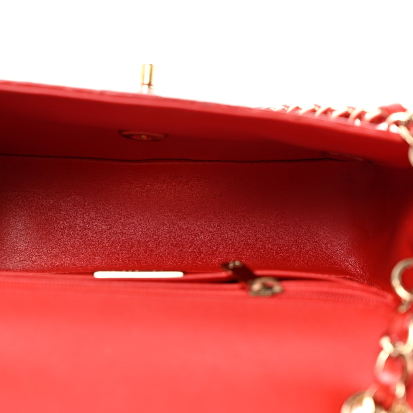 Snakeskin Mini Rectangular Flap Red