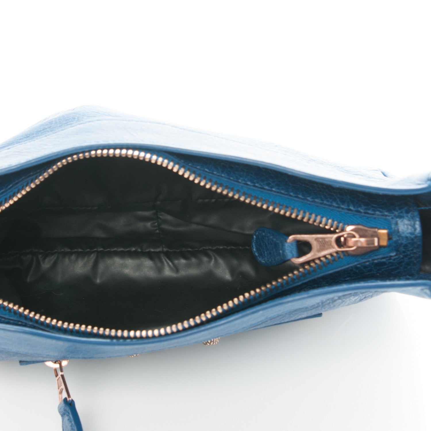 Balenciaga Agneau Giant 12 Rose Gold Hardware Cosmetic Pouch Bleu Cobalt 5 of 8