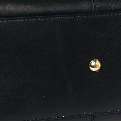 Fendi Vitello Seta Glazed Fabric FF 1974 Medium Peekaboo X-Lite Black Mogano Panna 11 of 12