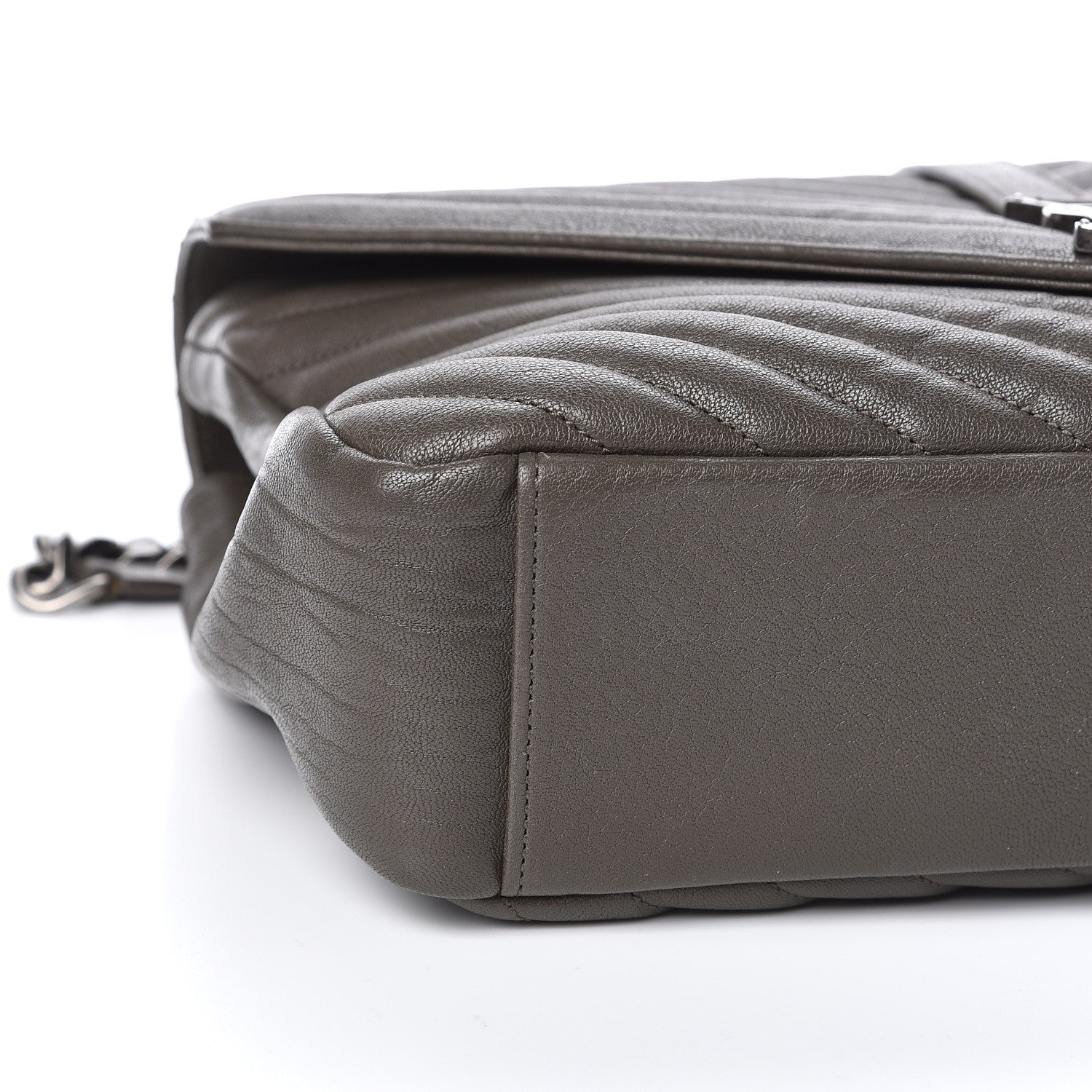 Saint Laurent Sheepskin Matelasse Chevron Monogram Large College Satchel Dark Anthracite 8 of 10
