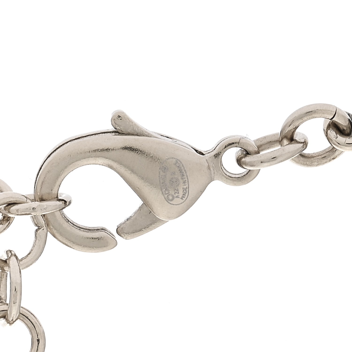 Chanel Metal Calfskin Crystal Double CC Short Necklace Black Gold 3 of 3