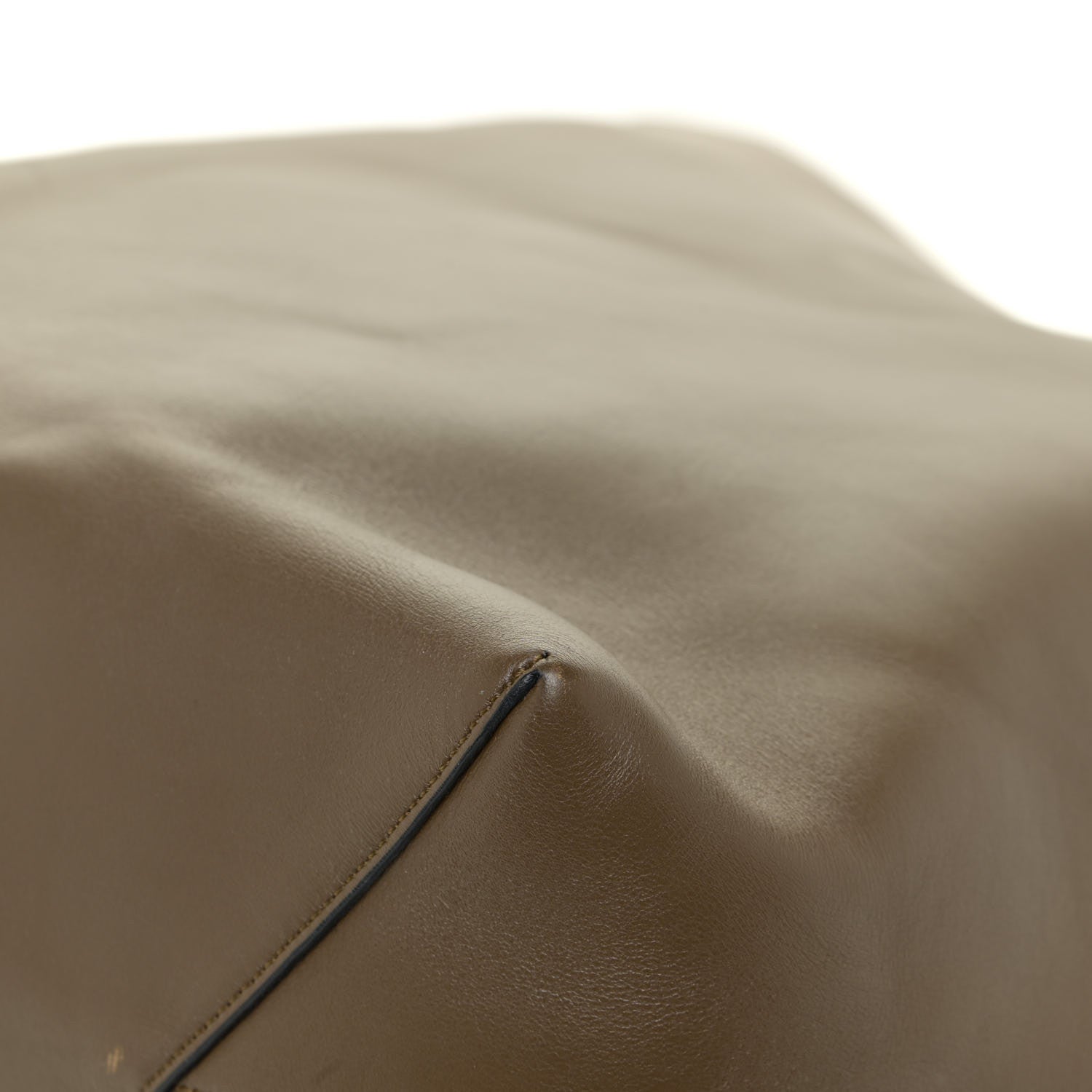 Celine Shiny Smooth Calfskin Twisted Cabas Yellow Khaki 8 of 19