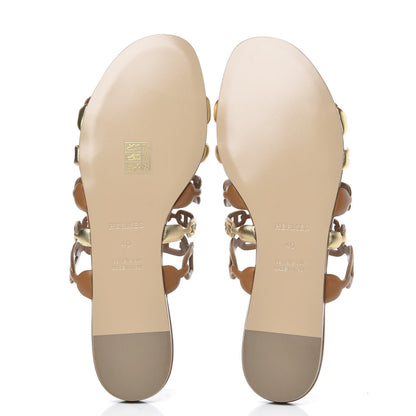 Hermes Nappa Thalassa Sandals 40 Beige Doré 5 of 8