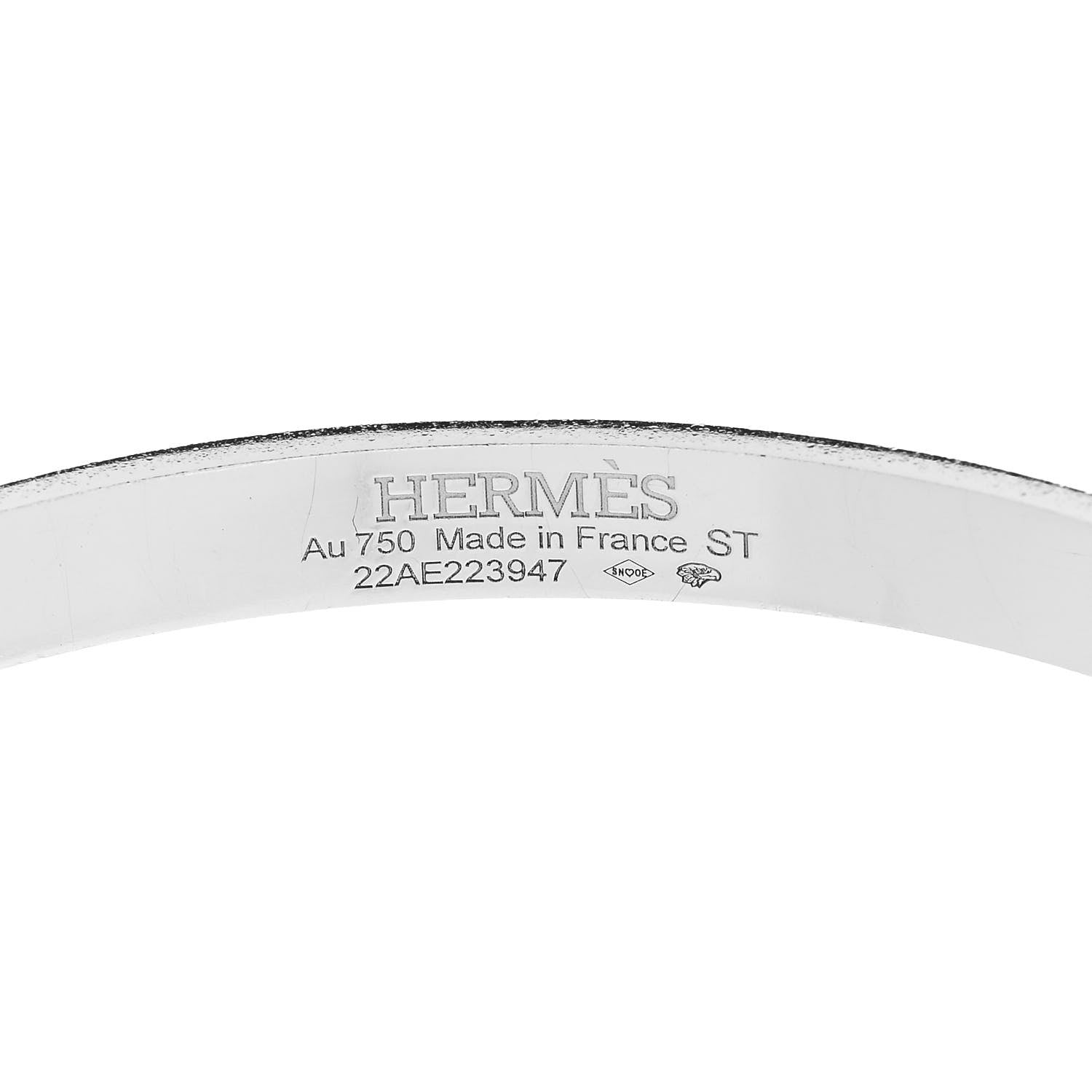 Hermes 18K White Gold Diamond PM Kelly Pave Bracelet ST 3 of 4