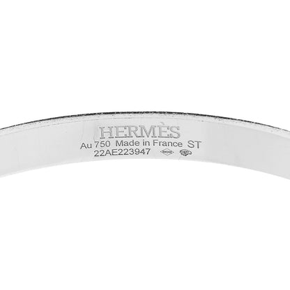 Hermes 18K White Gold Diamond PM Kelly Pave Bracelet ST 3 of 4