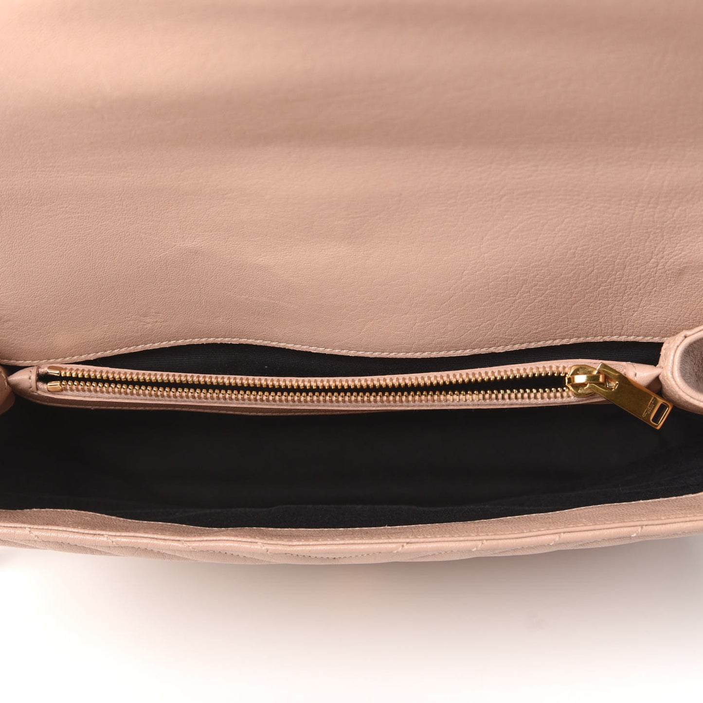 Sheepskin Matelasse Chevron Monogram Large College Satchel Rose Antic
