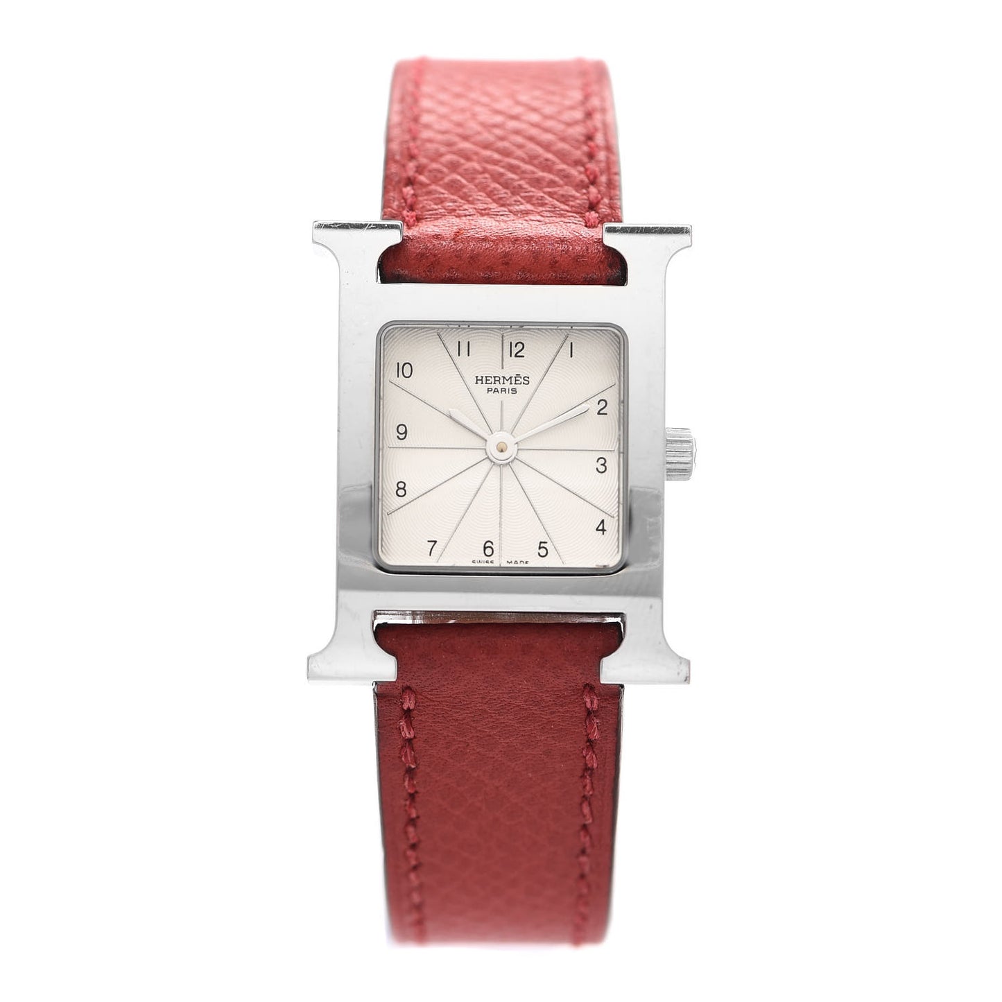 Stainless Steel Epsom 21mm Heure H Hour Quartz Watch Rouge