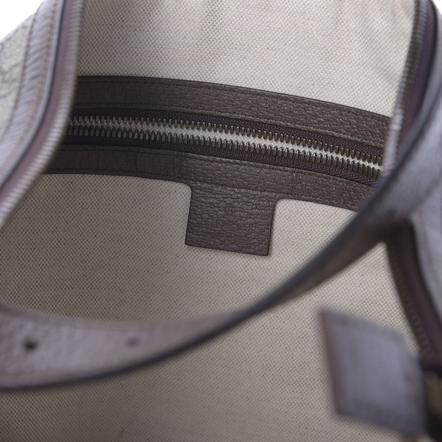 GG Supreme Monogram Web Ophidia Half Moon Hobo Brown