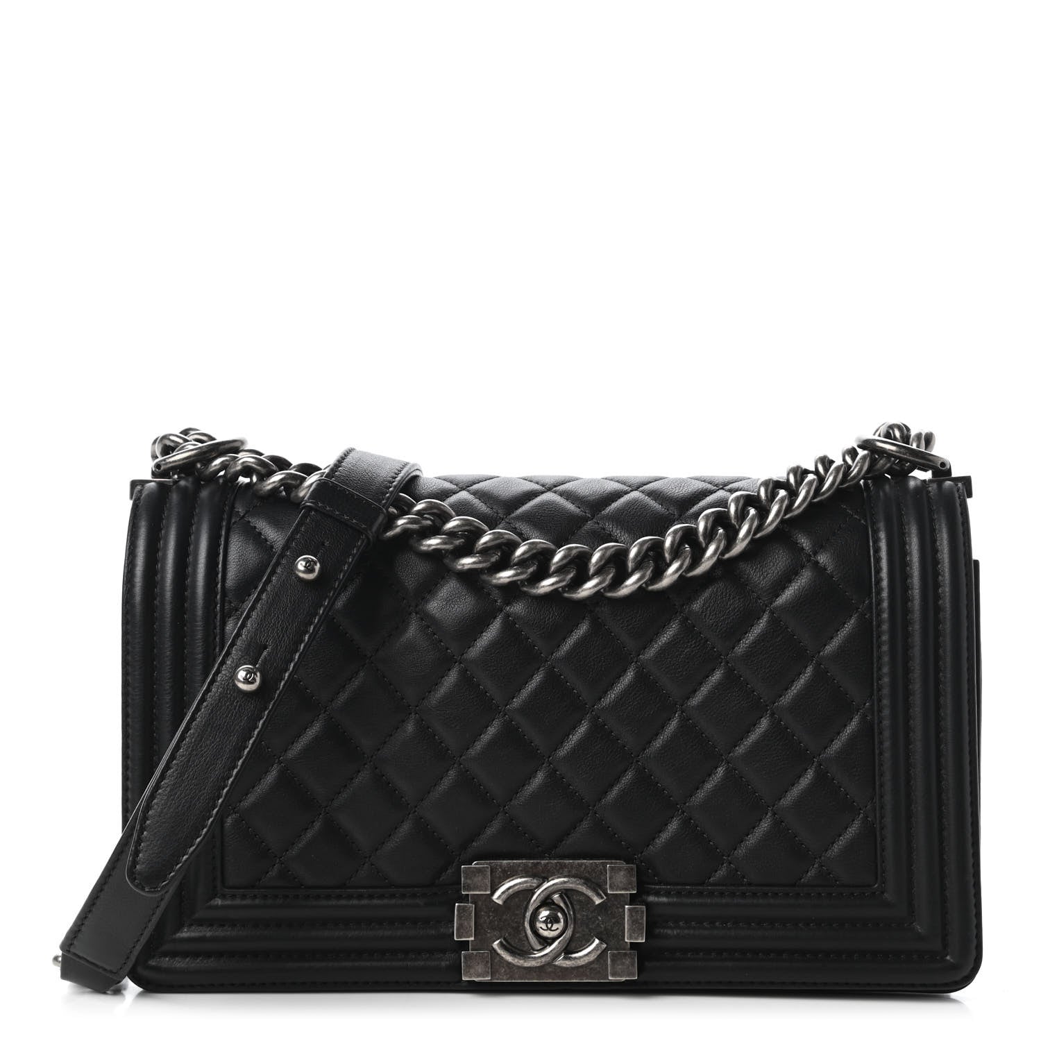 Chanel Calfskin Quilted Medium Boy Flap Black 1 of 11