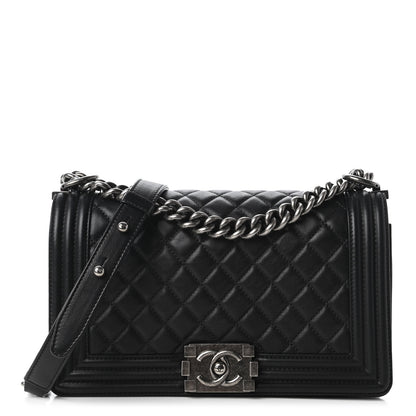 Chanel Calfskin Quilted Medium Boy Flap Black 1 of 11