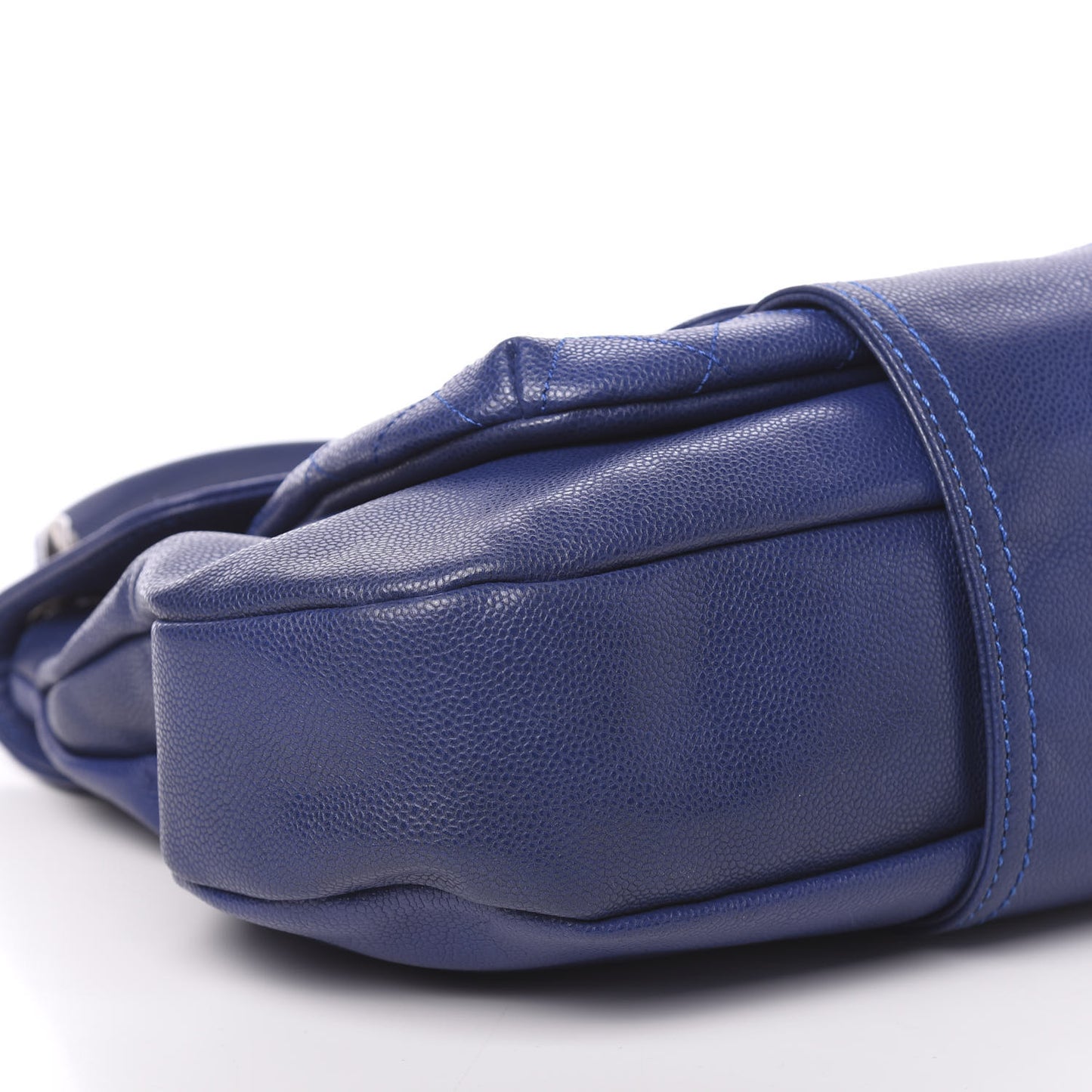Glazed Caviar Coco Rider Flap Hobo Navy Blue