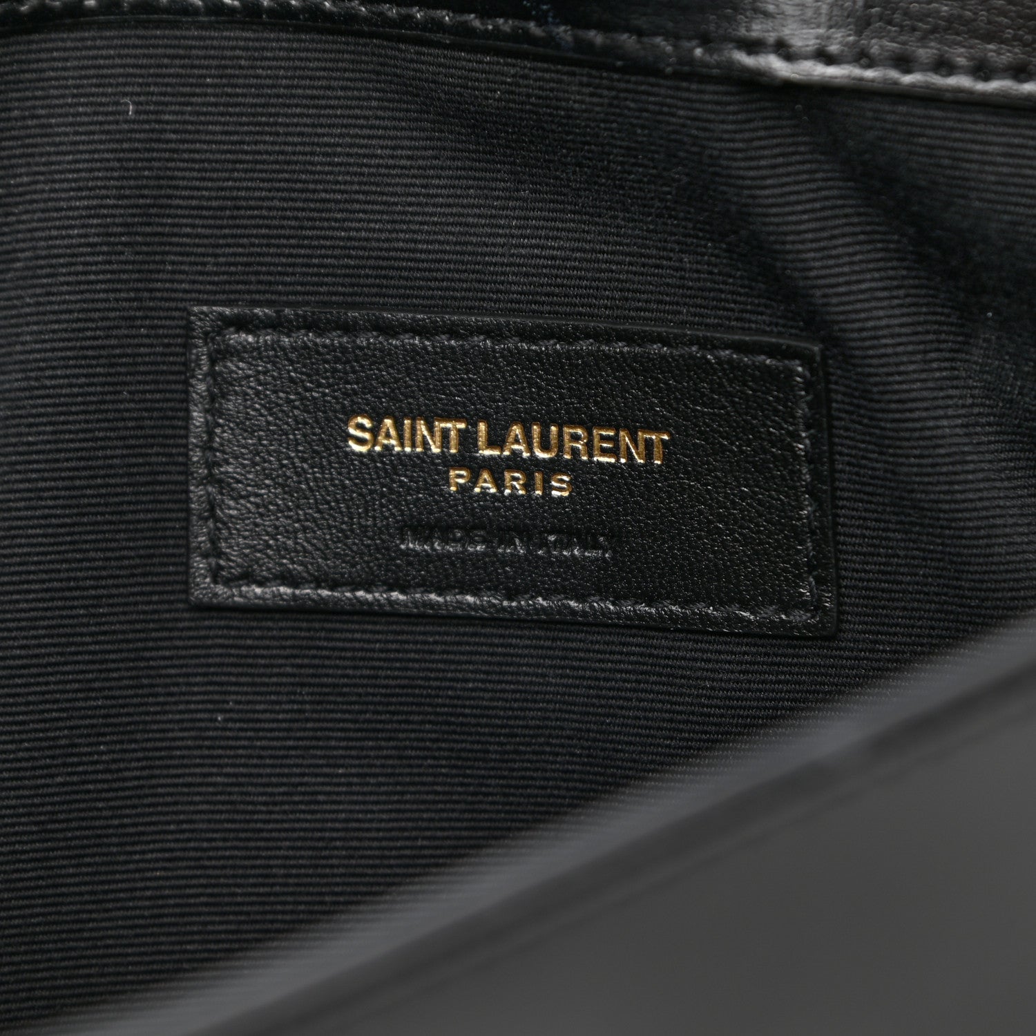 Saint Laurent Smooth Shiny Calfskin Monogram Uptown Pouch Black 6 of 6